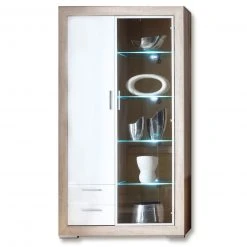 Vitrine - Sonoma Eiche-weiß - LED-Beleuchtung -Esszimmer Verkaufsgeschäft 1170009700 09 1600Wx1600H