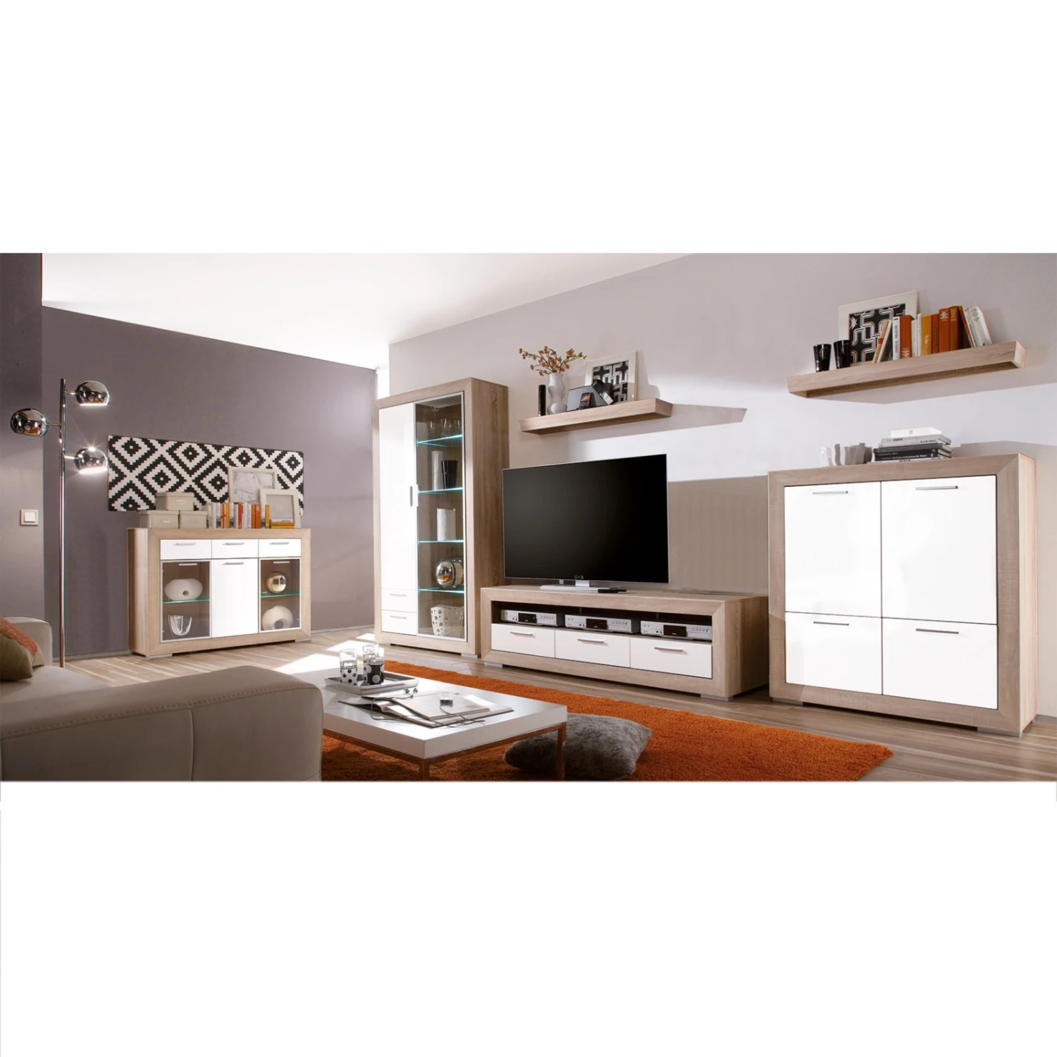 Kommode - Sonoma Eiche-weiß - 105 cm 2 Kommode - Sonoma Eiche-weiß - 105 cm – Bild 2