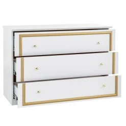 Kommode - weiß Hochglanz - gold - 118 cm -Esszimmer Verkaufsgeschäft 1183006300 03 1600Wx1600H