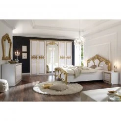 Kommode - weiß Hochglanz - gold - 118 cm -Esszimmer Verkaufsgeschäft 1183006300 04 1600Wx1600H