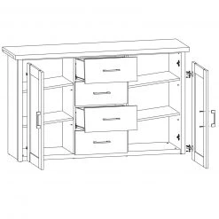 Sideboard - Pinie weiß - Trüffel 6 Sideboard - Pinie weiß - Trüffel -Esszimmer Verkaufsgeschäft 1183012300 03 1600Wx1600H
