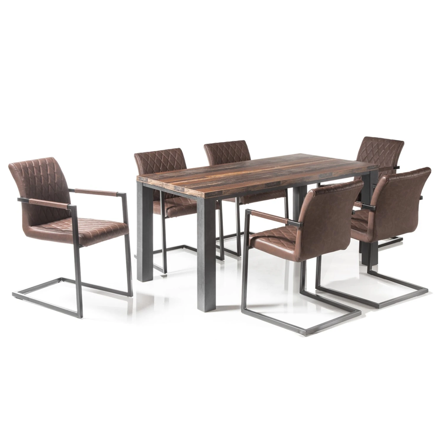 Esstisch - Eiche-Schwarzstahl - 160x90 cm 2 Esstisch - Eiche-Schwarzstahl - 160x90 cm – Bild 2