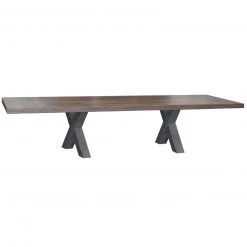 Esstisch - Zinneiche dunkel - graphit - 210x100 cm