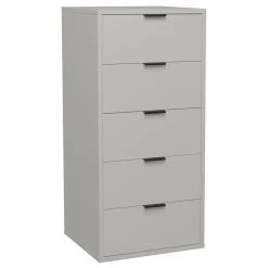 Kommode - kreidegrau matt - 5 Schubkästen