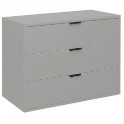 Kommode - kreidegrau matt - 3 Schubkästen