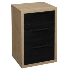 Kommode - Artisan Eiche - Flamed Wood black - 3 Schubkästen