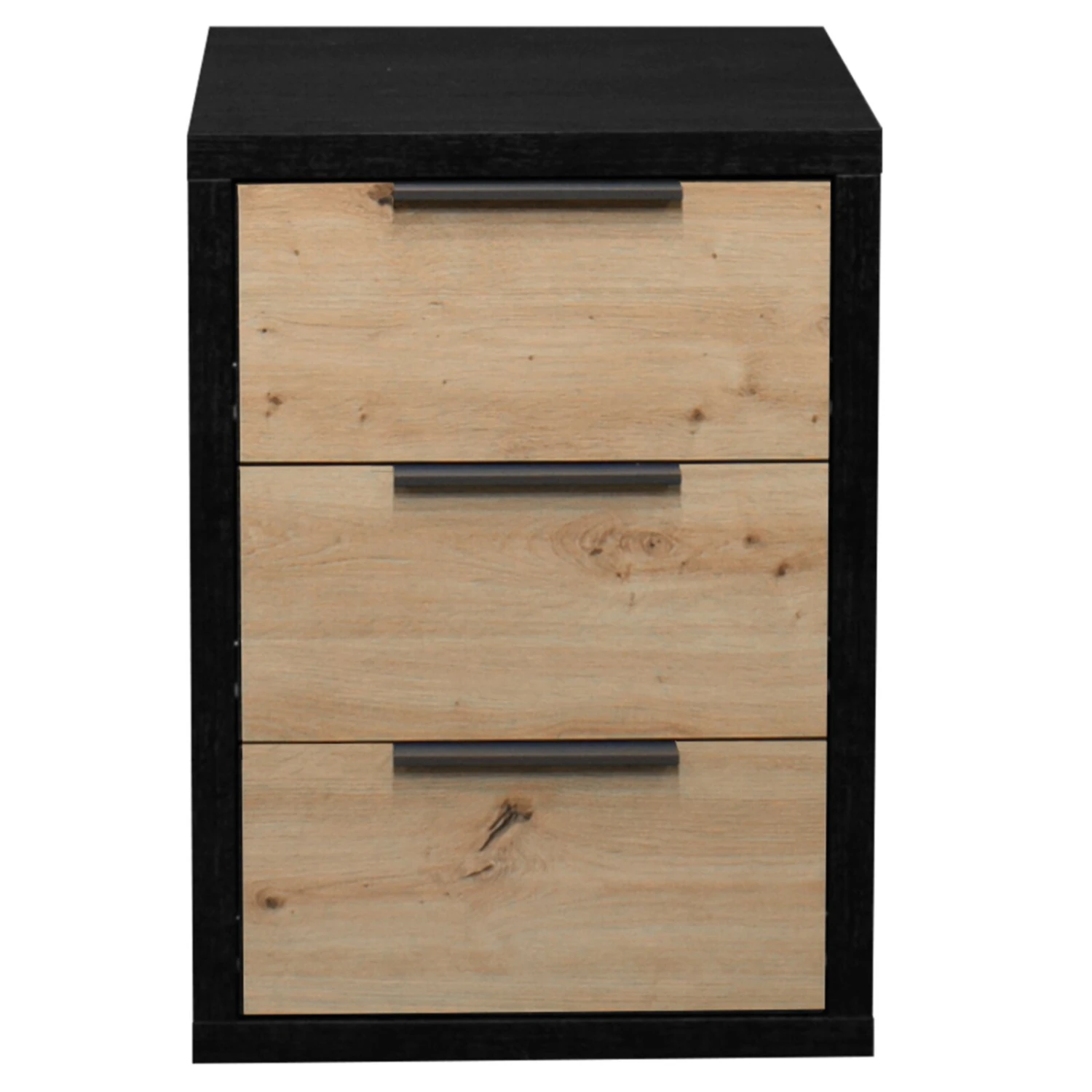 Kommode - Flamed Wood black - Artisan Eiche - 3 Schubkästen 2 Kommode - Flamed Wood black - Artisan Eiche - 3 Schubkästen – Bild 2