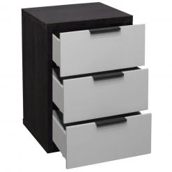 Kommode - Flamed Wood black - kreidegrau matt - 3 Schubkästen -Esszimmer Verkaufsgeschäft 1205009005 04 1600Wx1600H