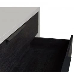 Kommode - kreidegrau matt - Flamed Wood black - 3 Schubkästen -Esszimmer Verkaufsgeschäft 1205009008 05 1600Wx1600H