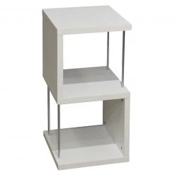 Standregal - weiß matt - silber - 65 cm hoch