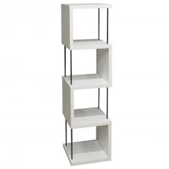 Standregal - weiß matt - schwarz - 126 cm