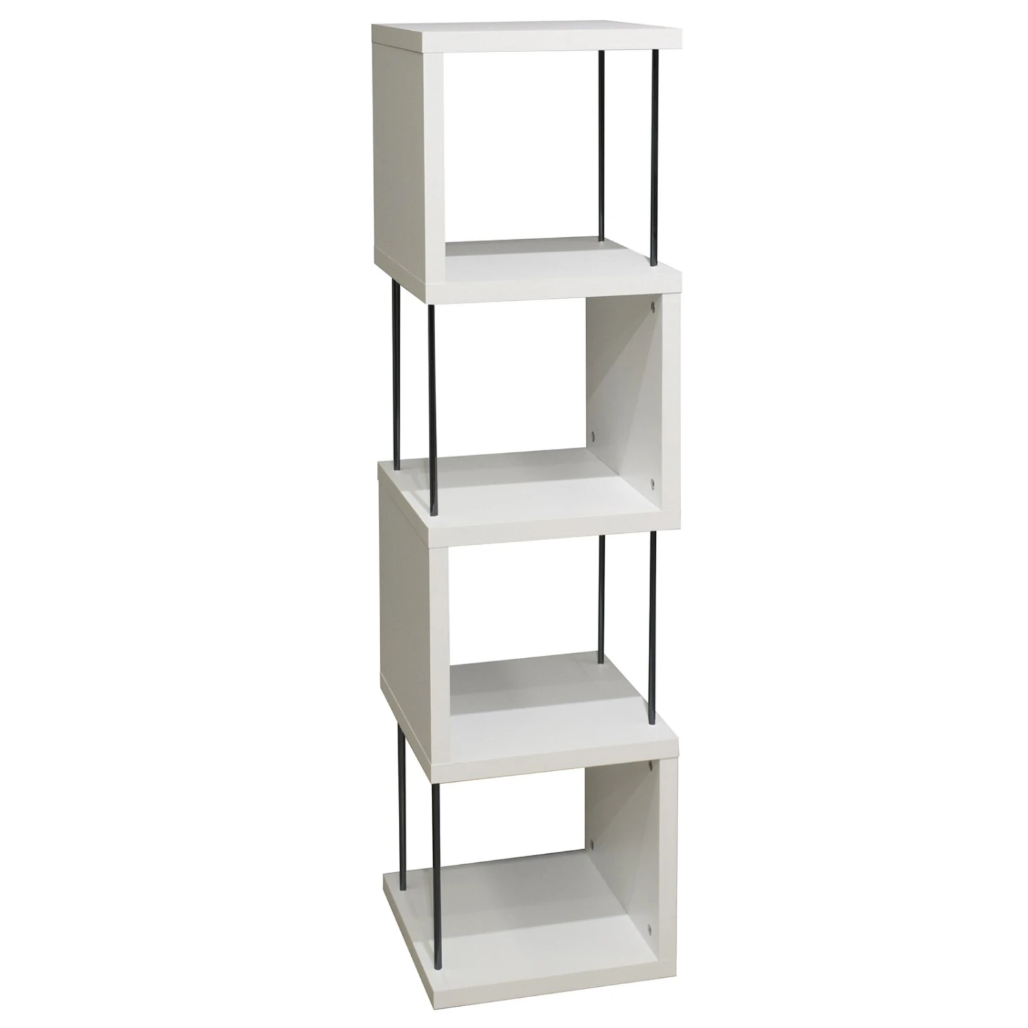 Standregal - weiß matt - schwarz - 126 cm 1 Standregal - weiß matt - schwarz - 126 cm