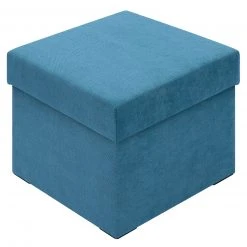 Polsterhocker - türkis - Microfaser - mit Stauraum