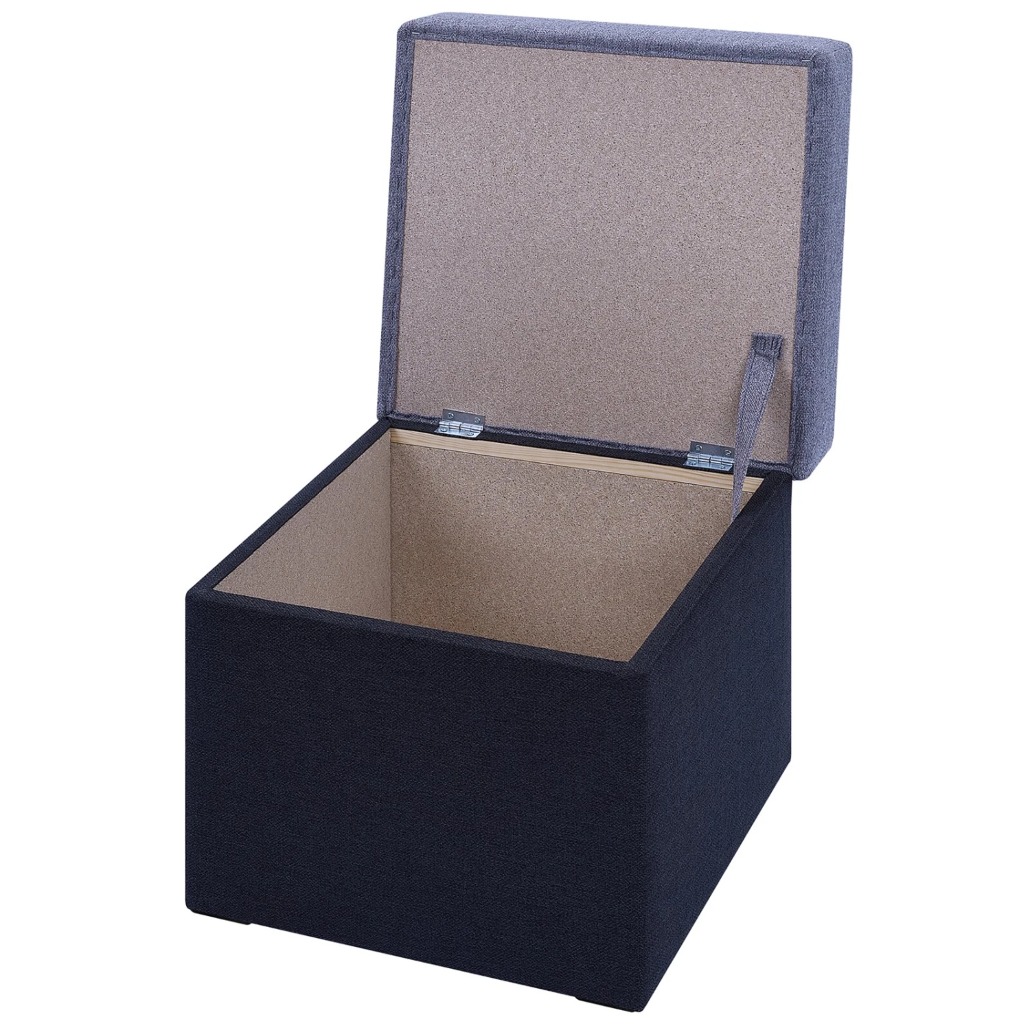 Polsterhocker - anthrazit-grau - Strukturstoff - mit Stauraum 2 Polsterhocker - anthrazit-grau - Strukturstoff - mit Stauraum – Bild 2