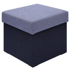 Polsterhocker - anthrazit-grau - Strukturstoff - mit Stauraum