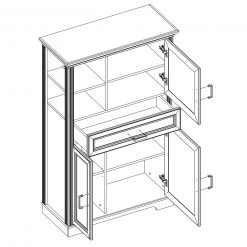 Highboard - Pinie hell - 150 cm hoch 7 Highboard - Pinie hell - 150 cm hoch -Esszimmer Verkaufsgeschäft 1226001600 04 1600Wx1600H