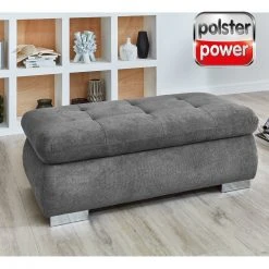 polsterpower Hocker - grau - aufklappbar