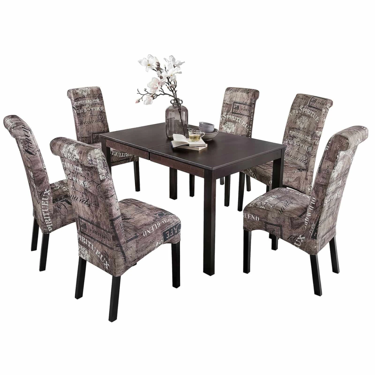 Polsterstuhl - Vintage - Webstoff - Buche massiv 4 Polsterstuhl - Vintage - Webstoff - Buche massiv – Bild 4