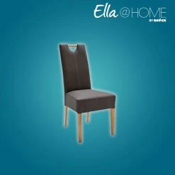 Ella@HOME Polsterstuhl - braun - Massivholz - Lederoptik