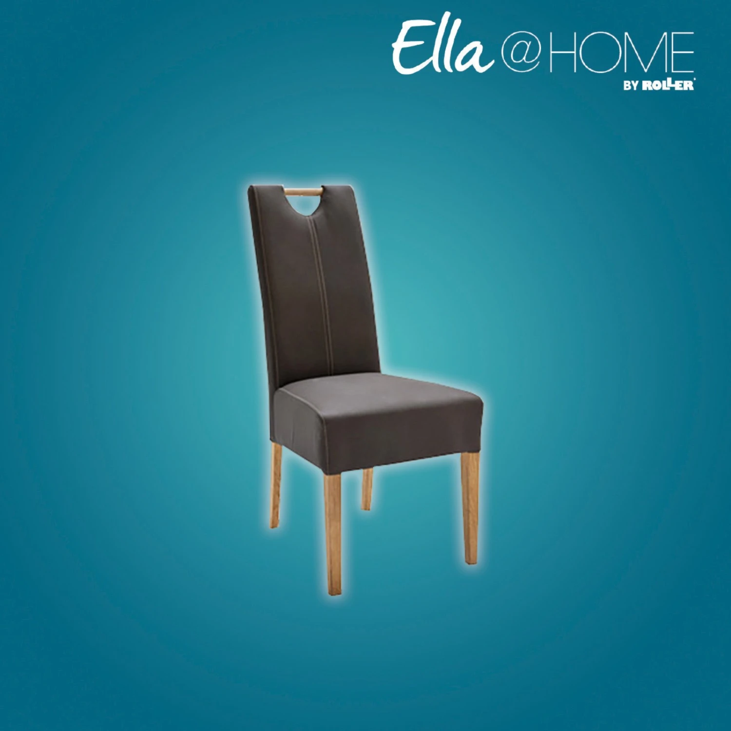 Ella@HOME Polsterstuhl - braun - Massivholz - Lederoptik 1 Ella@HOME Polsterstuhl - braun - Massivholz - Lederoptik