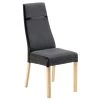 Polsterstuhl - anthrazit-schwarz - Eiche massiv