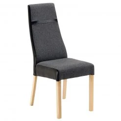 Polsterstuhl - anthrazit-schwarz - Eiche massiv