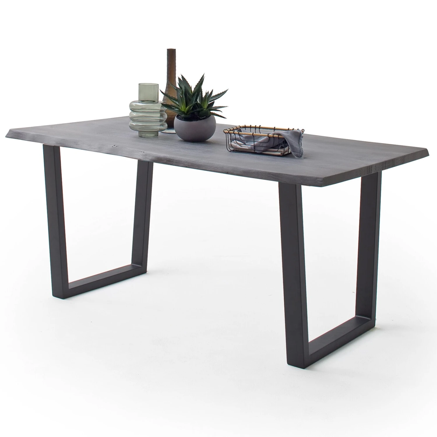 Esstisch - grau-anthrazit - Akazie Massivholz - 200 cm 2 Esstisch - grau-anthrazit - Akazie Massivholz - 200 cm – Bild 2