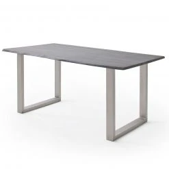 Esstisch - grau-Edelstahl - Akazie Massivholz - 160 cm