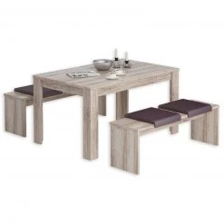 3-teilige Tischgruppe - Sandeiche