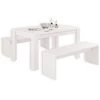3-teilige Tischgruppe - perlweiß