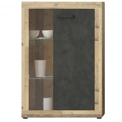 Vitrine - Old Style hell - Matera dunkel - 114 cm hoch