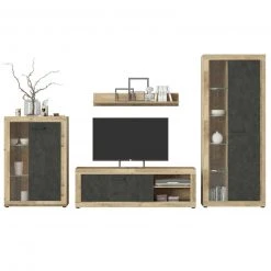 Vitrine - Old Style hell - Matera dunkel - 192 cm hoch -Esszimmer Verkaufsgeschäft 1254014100 03 1600Wx1600H