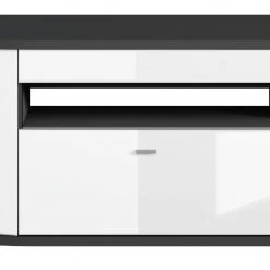 TV-Lowboard - weiß Hochglanz - anthrazit - 150 cm -Esszimmer Verkaufsgeschäft 1256000500 03 1600Wx1600H