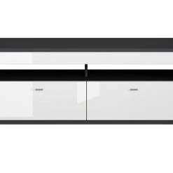 TV-Lowboard - weiß Hochglanz - anthrazit - 150 cm