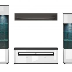 Wandboard - anthrazit - weiß Hochglanz - 150 cm -Esszimmer Verkaufsgeschäft 1256000800 04 1600Wx1600H