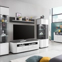 Wandboard - anthrazit - weiß Hochglanz - 150 cm -Esszimmer Verkaufsgeschäft 1256000800 06 1600Wx1600H