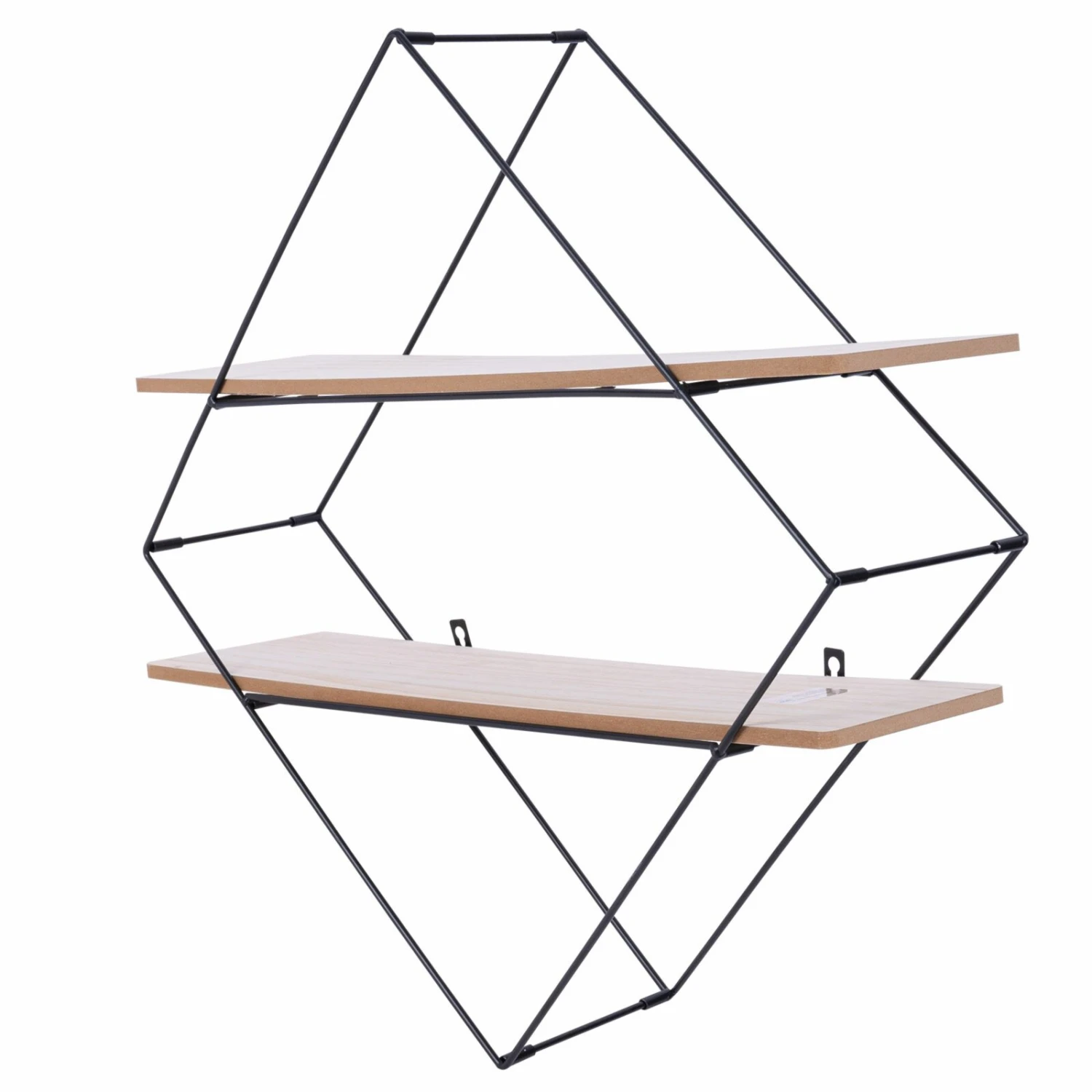 Wandregal - schwarz-natur - 60 cm 2 Wandregal - schwarz-natur - 60 cm – Bild 2