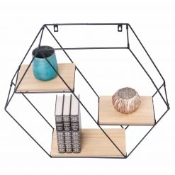 Wandregal - schwarz-natur - 58 cm -Esszimmer Verkaufsgeschäft 1257000200 02 1600Wx1600H