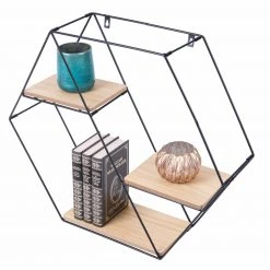 Wandregal - schwarz-natur - 58 cm -Esszimmer Verkaufsgeschäft 1257000200 03 1600Wx1600H