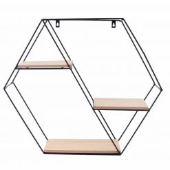 Wandregal - schwarz-natur - 58 cm -Esszimmer Verkaufsgeschäft 1257000200 07 1600Wx1600H