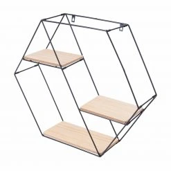 Wandregal - schwarz-natur - 58 cm -Esszimmer Verkaufsgeschäft 1257000200 09 1600Wx1600H