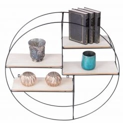 Wandregal - schwarz-natur - 70 cm