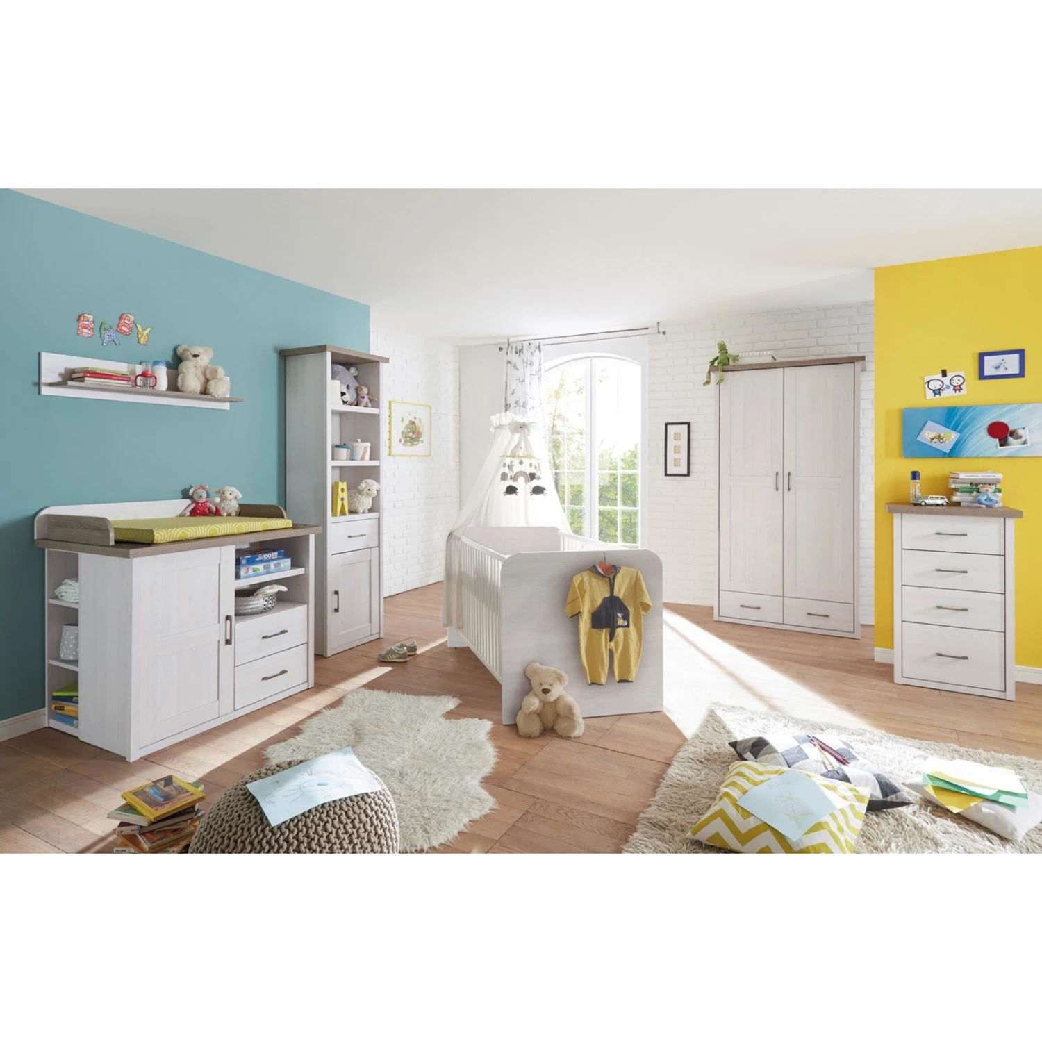 Wandregal - Pinie weiß - Trüffel - 100 cm 2 Wandregal - Pinie weiß - Trüffel - 100 cm – Bild 2