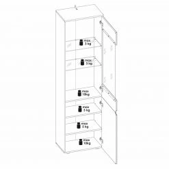 Vitrine HILTON - weiß - 2 Türen - 56 cm breit -Esszimmer Verkaufsgeschäft 1331000600 03 1600Wx1600H