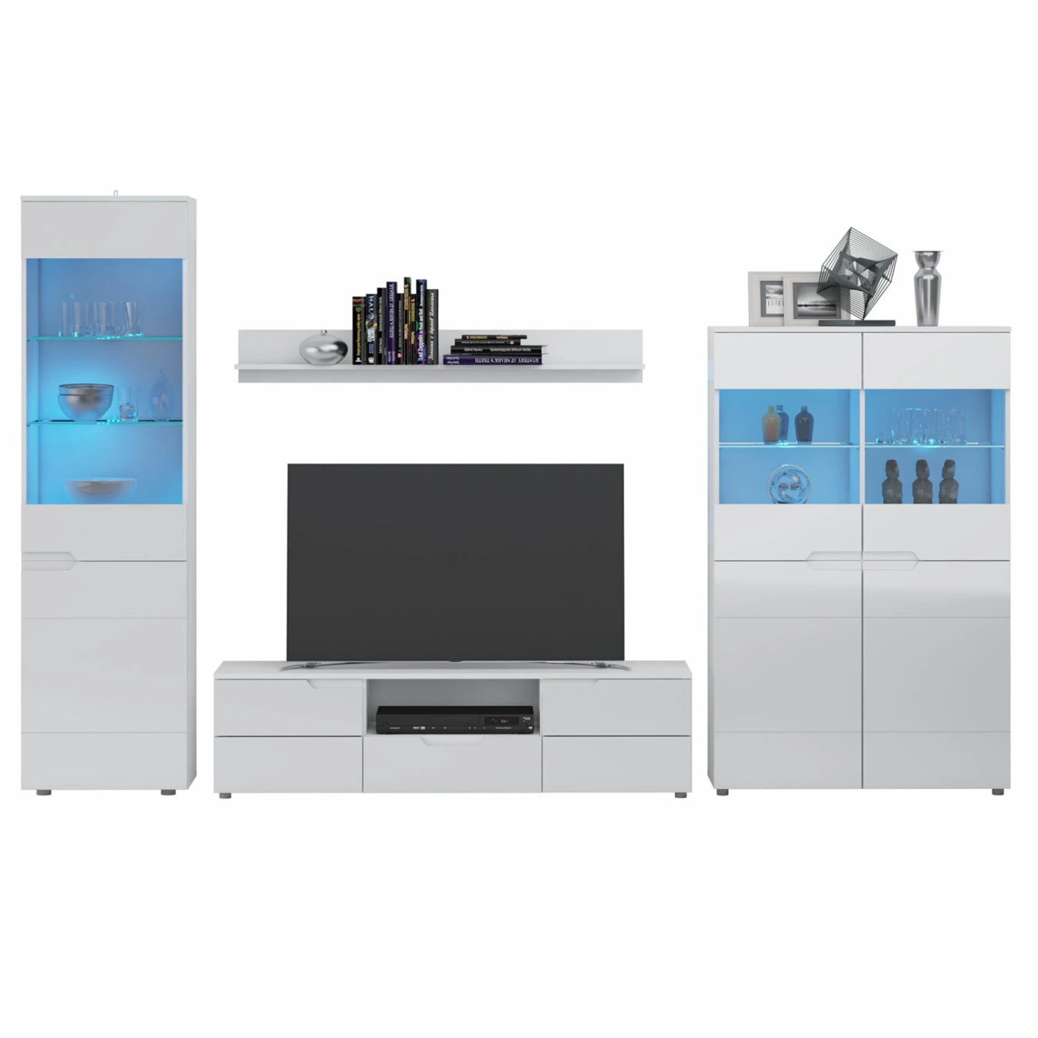 Lowboard HILTON - weiß Hochglanz - 160 cm breit 4 Lowboard HILTON - weiß Hochglanz - 160 cm breit – Bild 4