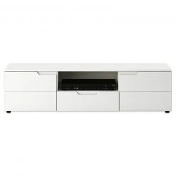 Lowboard HILTON - weiß Hochglanz - 160 cm breit