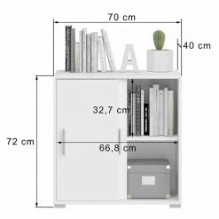 Kommode MOVER - weiß - 2 Schiebetüren - 68x72 cm -Esszimmer Verkaufsgeschäft 1331001200 04 1600Wx1600H