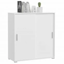 Kommode MOVER - weiß - 2 Schiebetüren - 100x107 cm -Esszimmer Verkaufsgeschäft 1331001400 03 1600Wx1600H