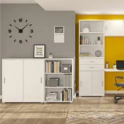 Kommode MOVER - weiß - 2 Schiebetüren - 100x107 cm -Esszimmer Verkaufsgeschäft 1331001400 05 1600Wx1600H