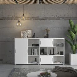 Kommode MOVER - weiß - 2 Schiebetüren - 100x107 cm -Esszimmer Verkaufsgeschäft 1331001400 07 1600Wx1600H